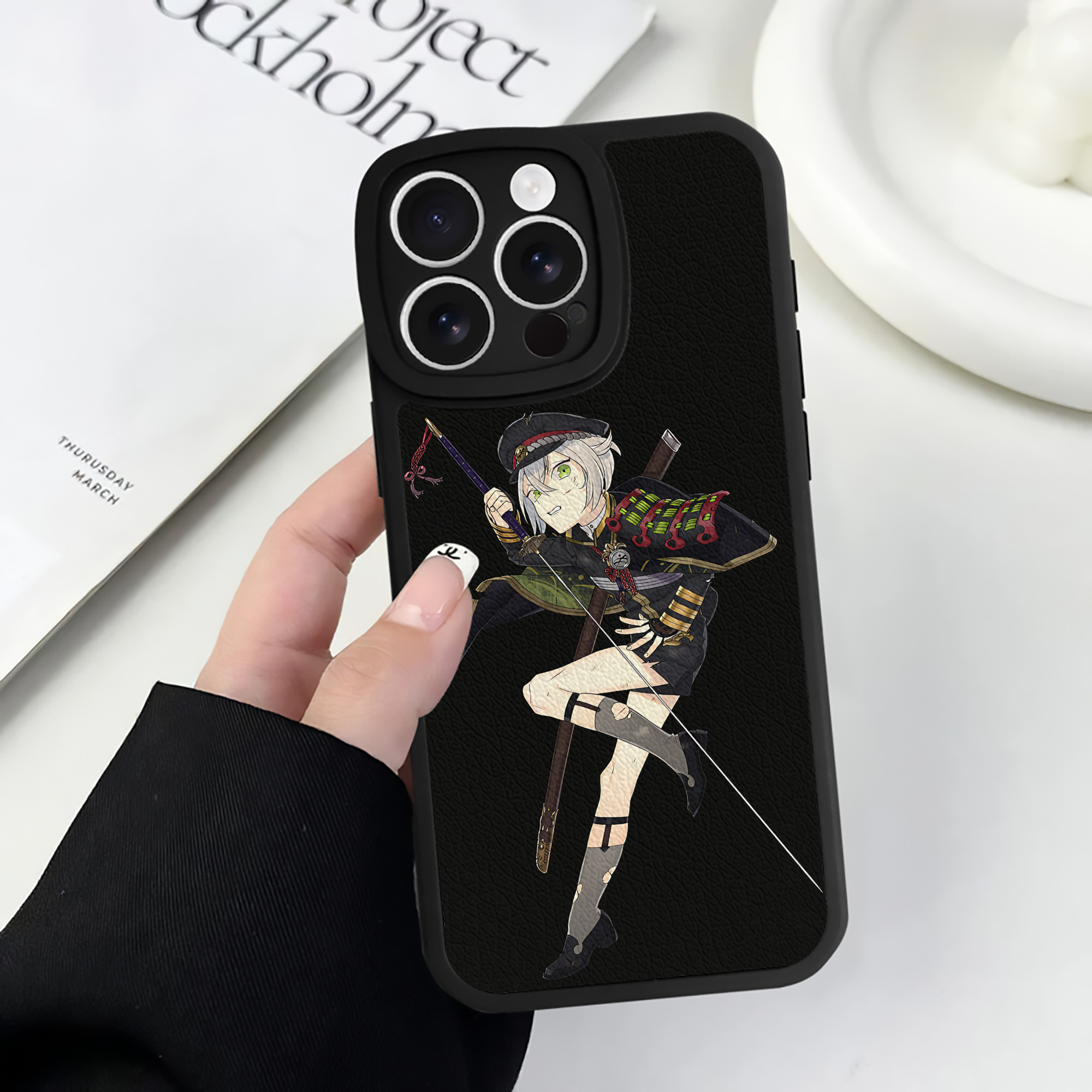 （画像用） 刀剣乱舞 Touken Ranbu 【iPhone 16シリーズ対応】シリコンスマホケース（レザー調） 材質：シリコン